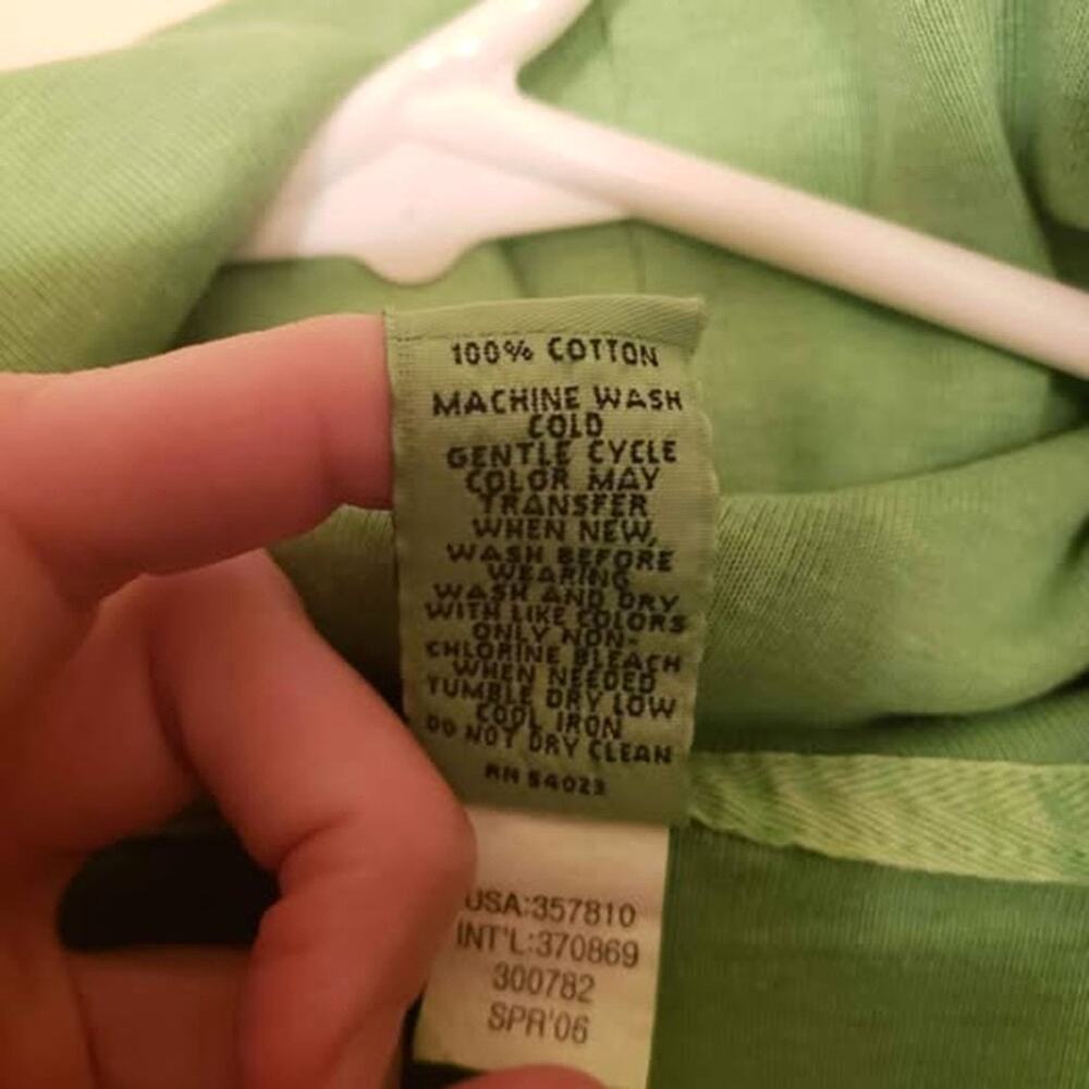 VTG 🍀 2006 Gap Spring Green Full Zip Hoodie Jacket - Size L Large - Picture 4 of 14
